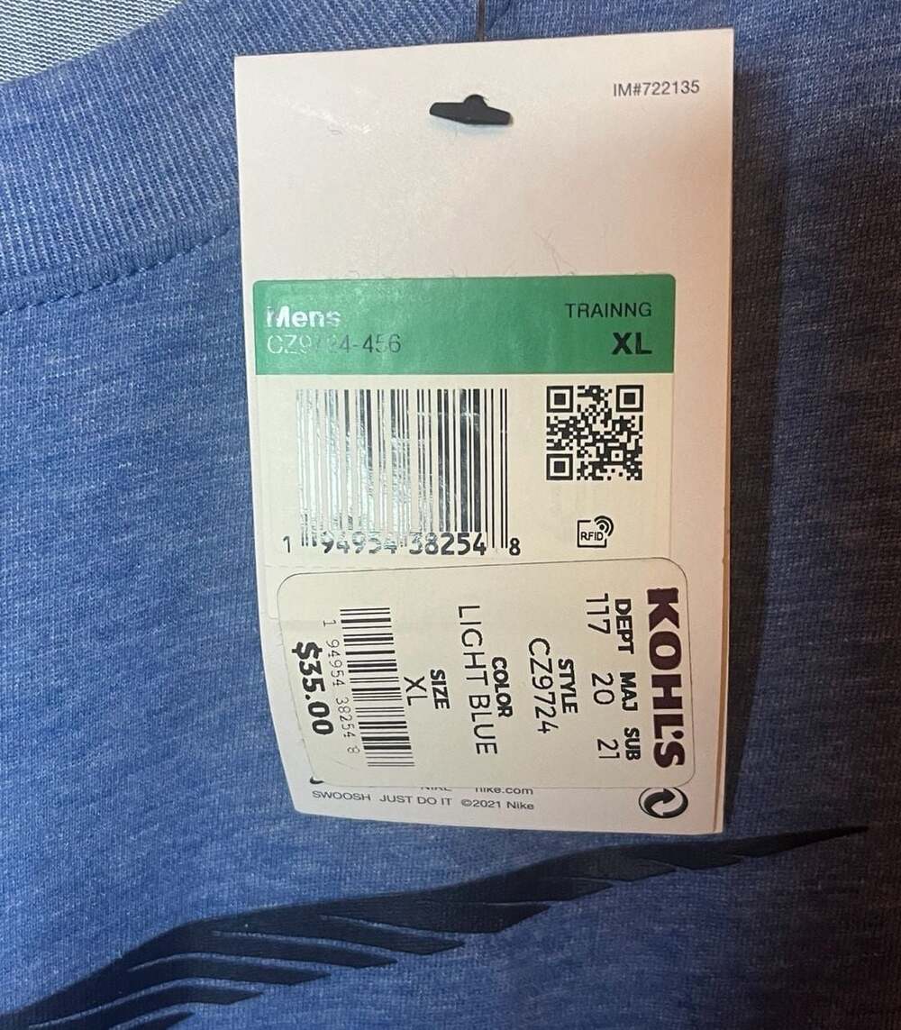 Nike Dri-FIT Training Graphic T-Shirt Light Blue Size XL new with tags $35 - Picture 4 of 5